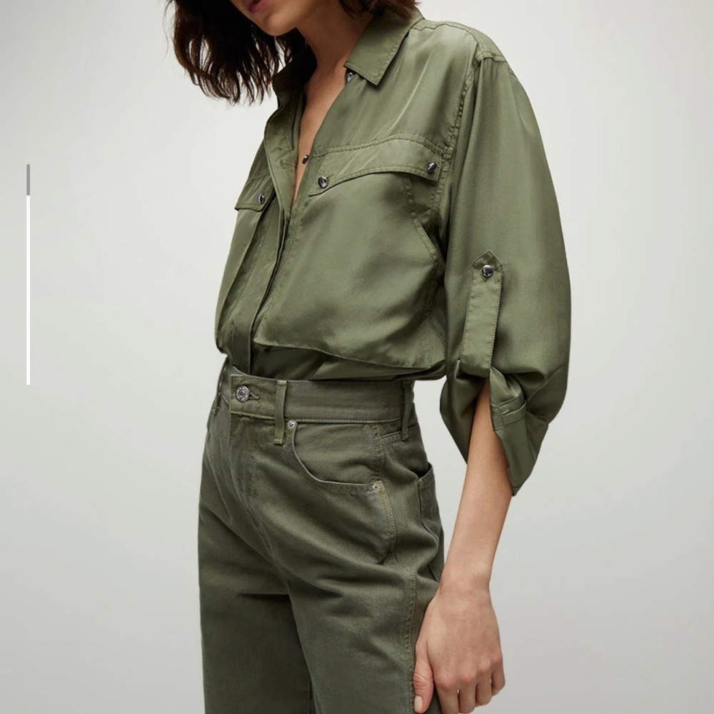 Veronica Beard Jada silk button down top